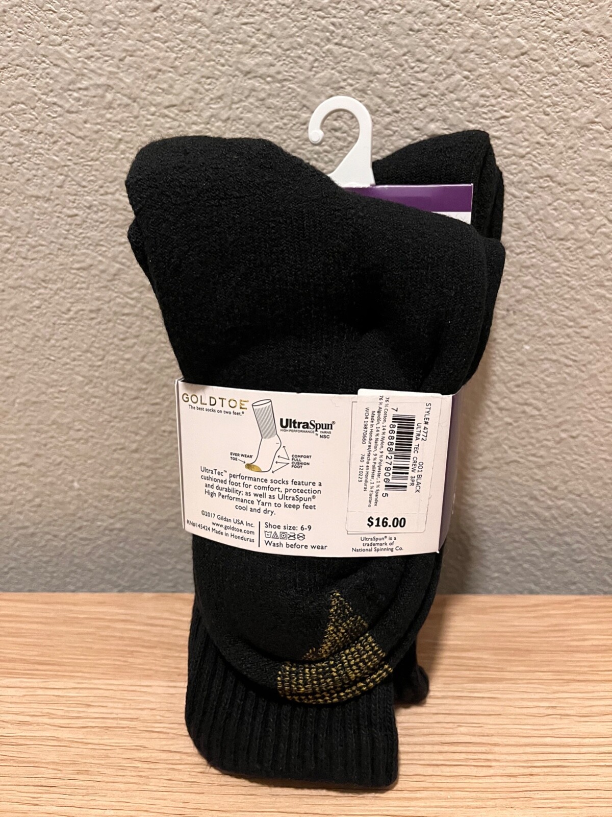 Gold Toe Women's Socks Ultratec Sport Crew Black 3 Pairs for sale