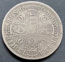 1670 Charles II Silver Half Crown V. SECVNDO LV in Carolvs over VS ESC No. 456,