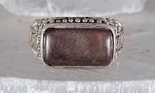 Black Mother of Pearl Sterling Silver Ring Size 6