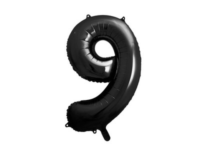 Großer Luftballon schwarz Zahl 9 86 cm / 34''