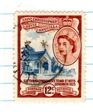ST Christopher Queen Elizabeth II Postage STAMP 12 Cents SA-30