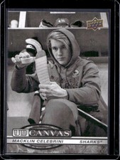 2025-26 Upper Deck Macklin Celebrini UD Canvas Black And White #C-124