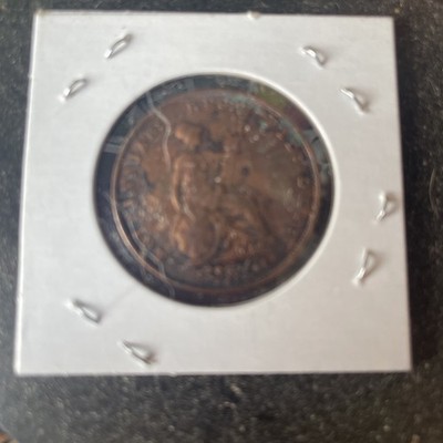 1858 Great Britain Large Copper Penny Coin Featuring Queen Victoria