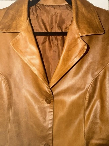 Italian Leather Men’s Vera Pelle Firenze Leather Jacket Brown HTF Size 46 video thumbnail
