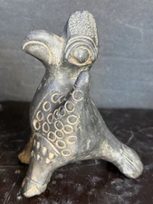 ANCIENT AZTEC PRE COLUMBIAN HANDMADE BIRD SCULPTURE MEXICAN ANTIQUE CLAY STATUES