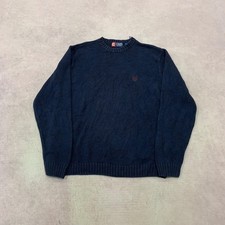 Vintage Chaps Knitted Jumper pullover chunky knit sweater with embroidered logo