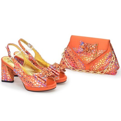 Italian Design Shoes And Bag Luxury Women Party Rhinestones