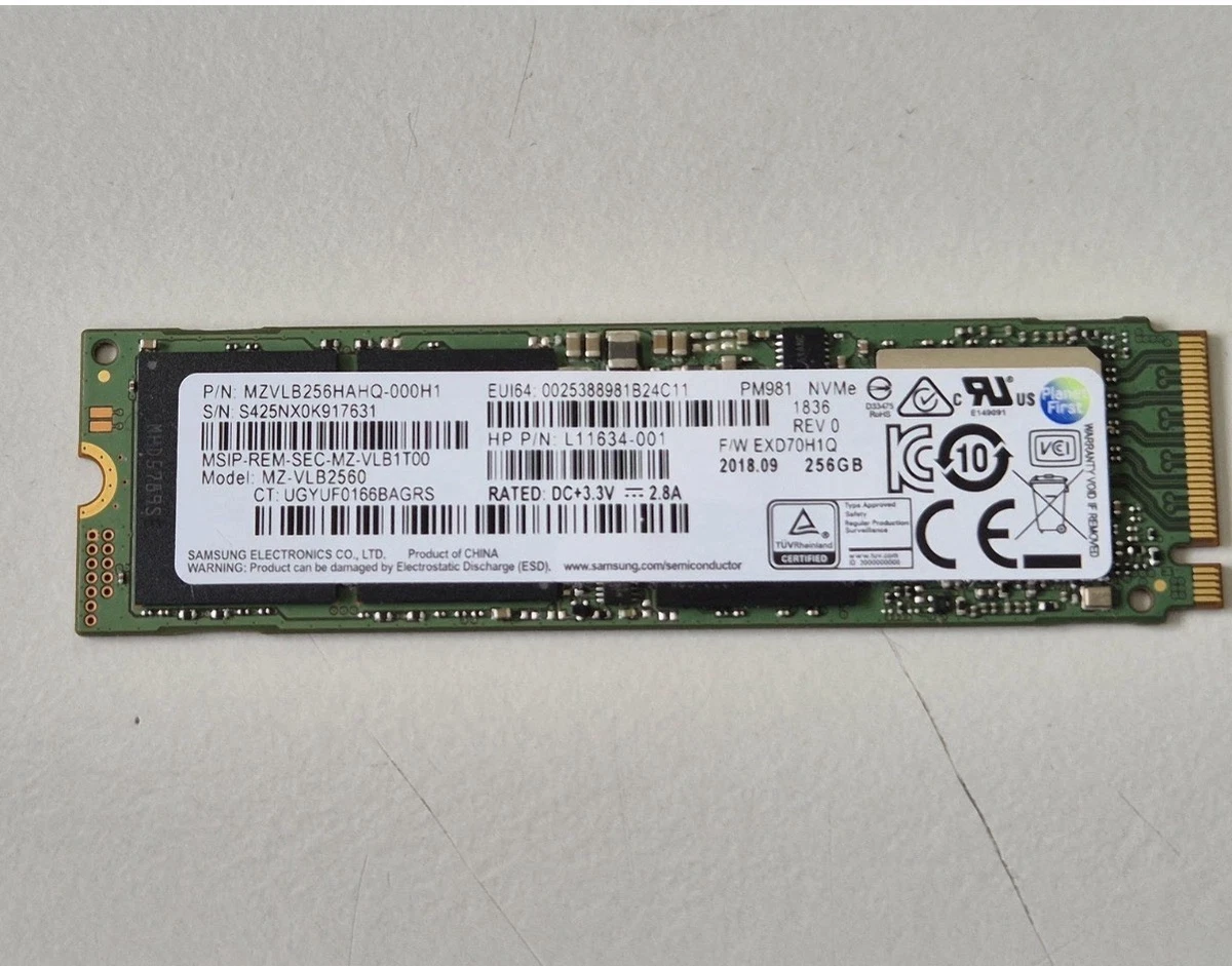 Samsung M.2 Interface Solid State Drives 256 GB Storage Capacity