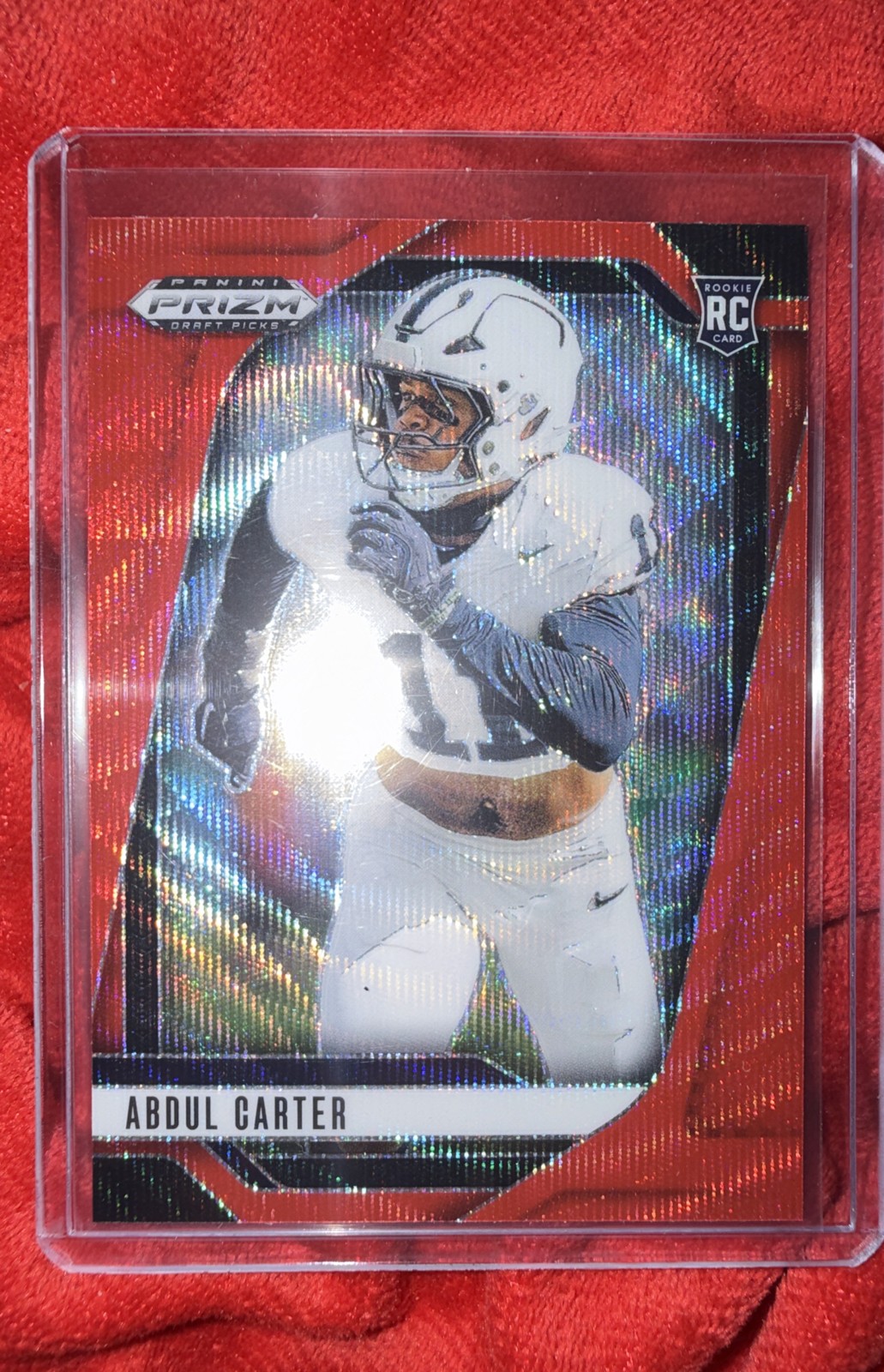 2025 Panini Prizm Draft Picks - Abdul Carter #102 Ruby Wave Prizm (RC)