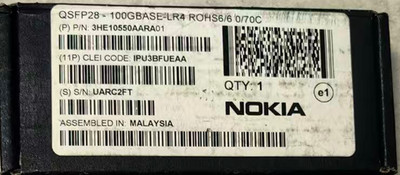 NEW NOKIA 3HE10550AARA01 QSFP28 100GBASE-LR4 10km Transceiver IPU3BFUEAA