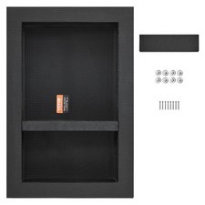 VEVOR Shower Niche Ready for Tile 16" x 24", Double Shelf Organizer, Square C...