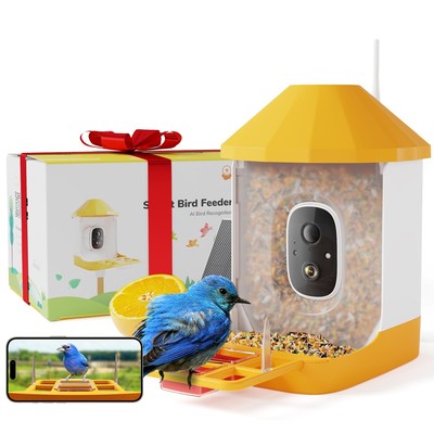 Smart Bird Feeder with Camera, 32G Card, AI Identify Birds Species, Capture V...