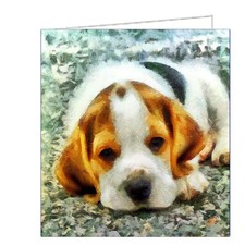 Majestic English Foxhound Fine Art Notecards - Set of Six.  5.25 x 5.25 inches
