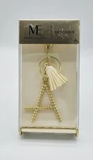 BRAND NEW Modern Expressions Initial "A" Monogram Keychain with Ivory Tassels