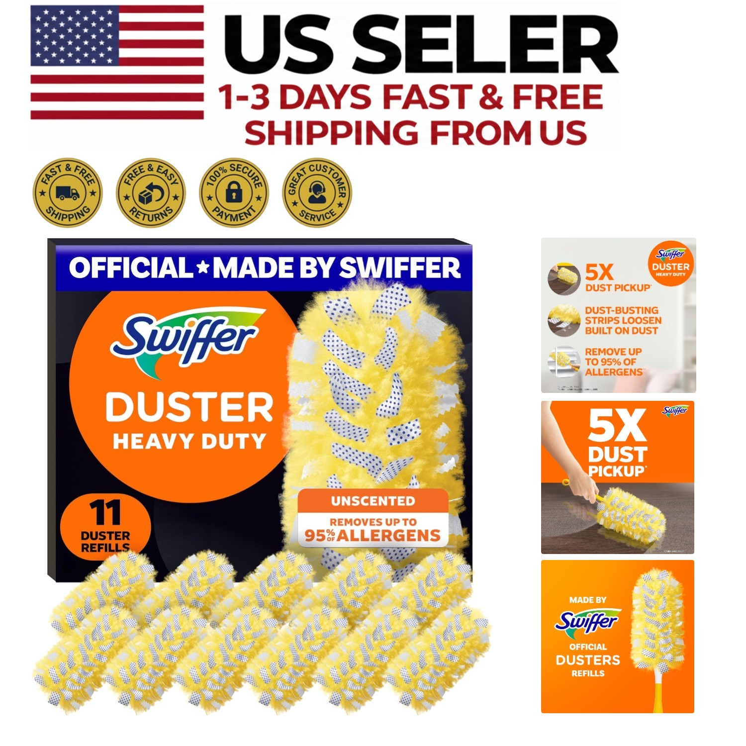 Heavy Duty Unscented Duster Refills for Furniture Blinds & F