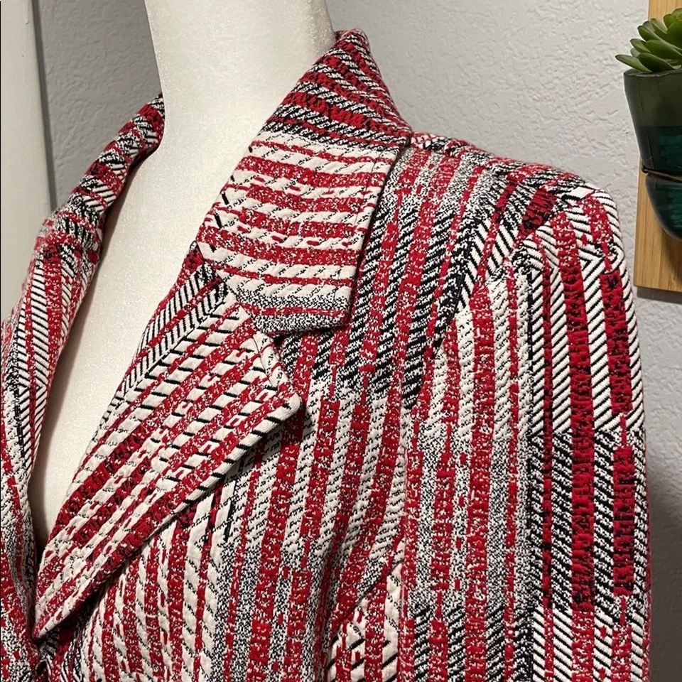 Chaqueta Blazer Cabi 6028 Rojo Patchwork Talla Mediana Foto 4 de 4
