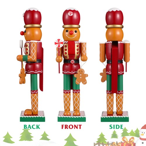 3 PCS Wooden Gingerbread Man Decoration Nutcrackers Table Decorations - Picture 2 of 11