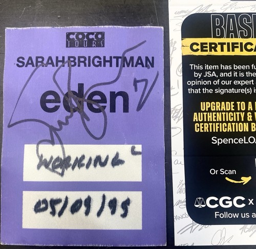 Sarah Brightman EDÉN Backstage Pass signiert JSA authentisches Phantom der Oper - Bild 1 von 2