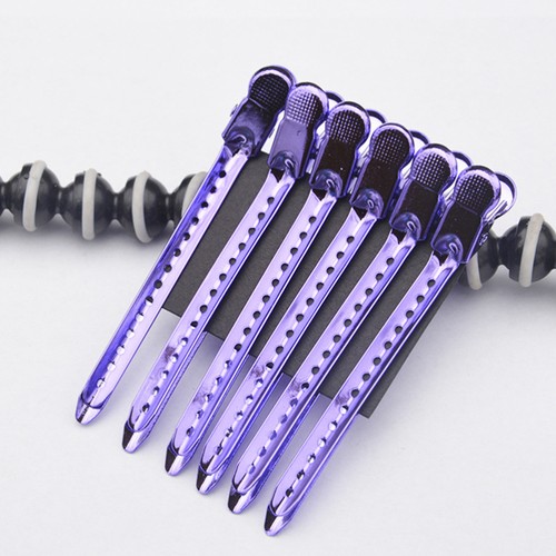 12pcs Hairdressing Clips Colorful Haircut Separate Steel Clips Hairpin Tools