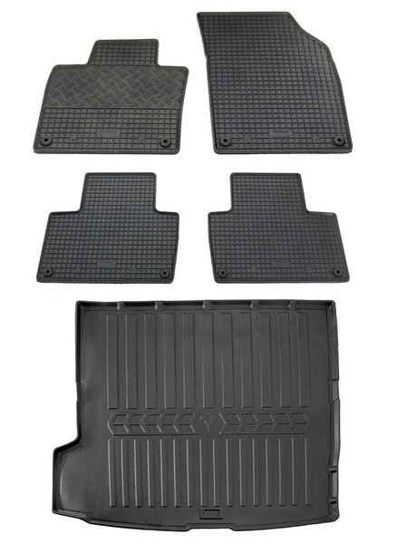 Gummi FußMatten Kofferraumwanne FüR Volvo XC90 Ab 2014- Gummimatten Set-image