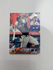 2018 TOPPS #698 RONALD ACUNA JR ( BAT DOWN ) ROOKIE  CARD. rookie card picture