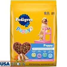 Puppy Dry Dog Food Chicken Vegetable Kibble Growth Immune Support 30lb Kibble 1.26 per pound
