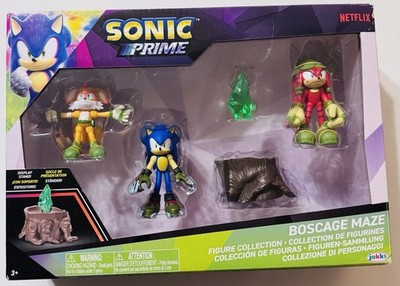 Sonic Prime Boscage Maze Figure Pack Netflix Jakks 2023 Tails Knuckles Sonic