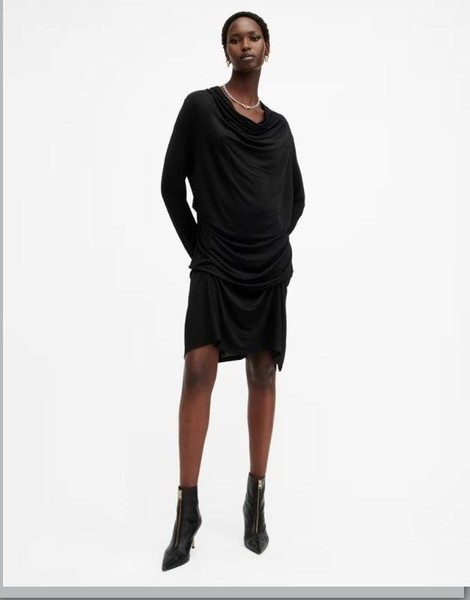 Women AllSaints Dress Black Viscose 42 / XL / 50