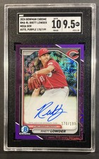 2024 Bowman Chrome Rhett Lowder Mega Box Auto Purple /199 SGC Auto 10 - MT+ 9.5