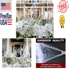 Halloween Spider Web Decorations 1000 Sq Ft with 30 Fake Spiders Durable