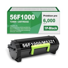 56F1000 Black Toner Cartridge for Lexmark MS321 MS421 MS521 Printers 6000p 