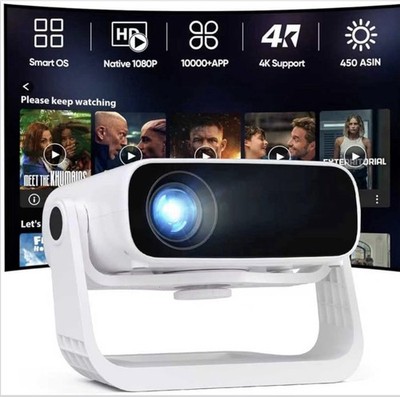 Mini Projector Native 1080P WiFi Bluetooth 5.2 Smart Multimedia Home Theater 