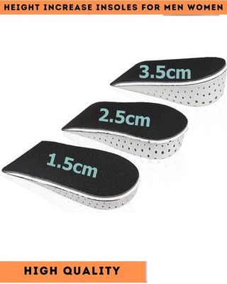 Höhenerhöhung Einlegesohlen Herren Damen unsichtbar Fersenlift höhere Schuheinlagen 2 Pads