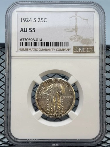 1924-S 25C AU55 NGC Standing Liberty Quarter