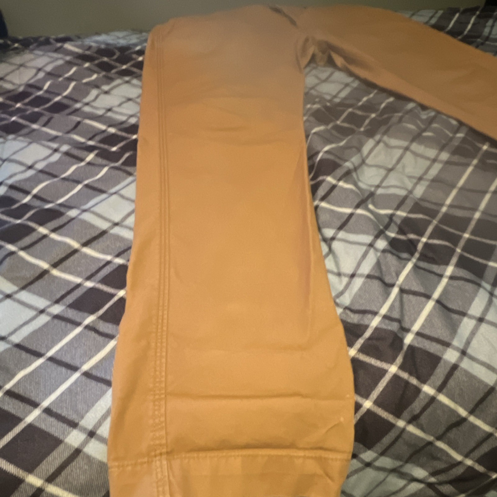 H&M Slim Fit Brown 100% Cotton Chino Pants 34x30 Button Zip Pockets Men thumbnail 6