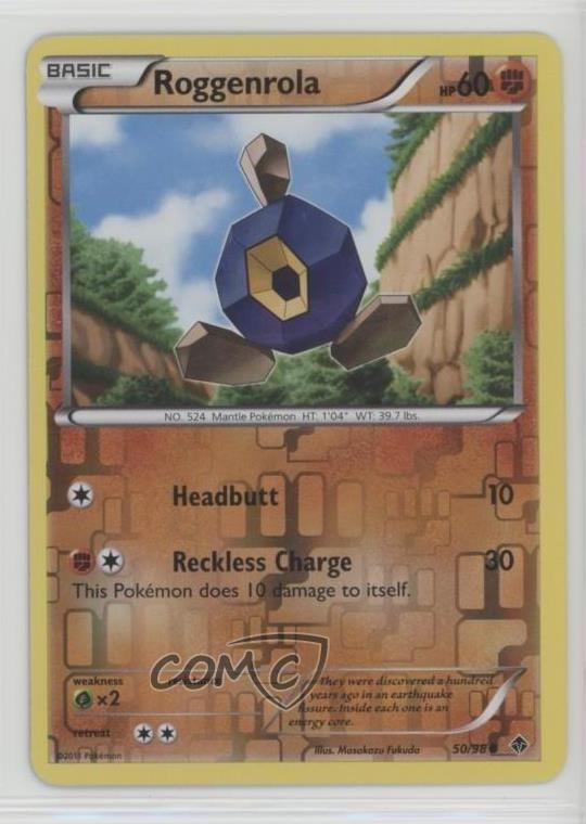 Roggenrola Reverse Foil Pokémon Black & White: Emerging Powers #50
