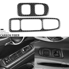 Real Carbon Fiber Front Window Lift Switch Cover Trim For Cadillac DeVille 00-05
