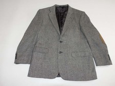 Stafford Men's Sport Coat Size 44 Regular Gray Lambs Wool Elbow Patches 44R