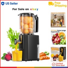 Cold Press Juicer Stainless Steel 5.5-Inch Wide Feed Chute Easy To Clean