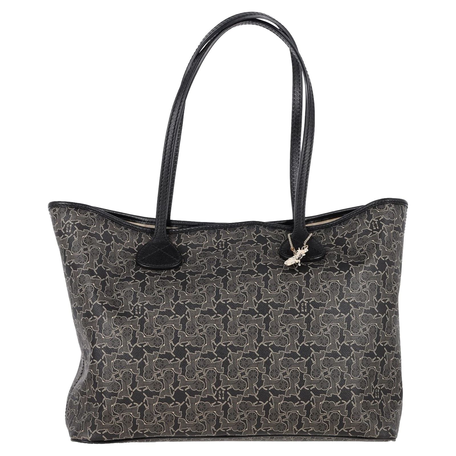 Borsa Celine vintage in tela rivestita nera