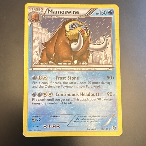 Pokemon Company Mamoswine 28/135 Plasma Storm ENG 2012 150 HP - MP