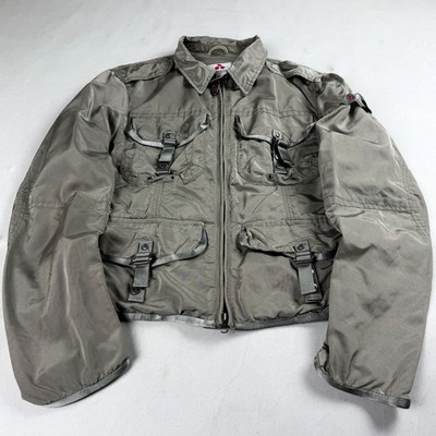 Womens Peuterey Vintage Y2K Utility Jacket Multi Pocket Techwear Cargo Zip Jacke