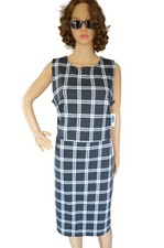 New Old Navy Plaid Shift Dress Gray White Women's Size L Tall  Preppy  Coquette