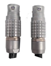 Lot of 2 Lemo 4-Pin Circular Push-Pull Male Connectors FGG.4B 30 - 22AWG