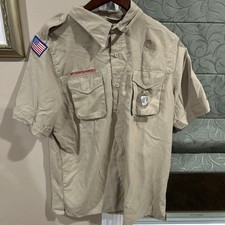 Vented Microfiber Poly Boy Scout BSA UNIFORM SHIRT Mens Medium Short Sleeve O39