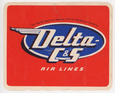 1950s-60s Wheaties Airline Stickers Delta C & S Label F207