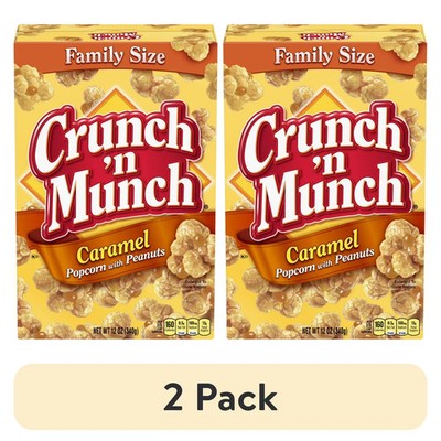 (2-Pack) CRUNCH 'N MUNCH Caramel Popcorn with Peanuts, 12 oz Each...