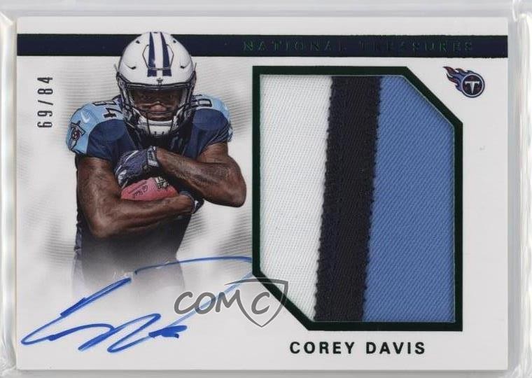2017 Panini National Treasures Green Numbers /84 Corey Davis #RMS-CD Auto RC hg6
