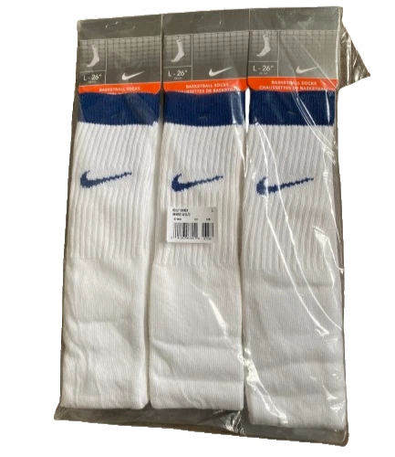 OG 90s NIKE BASKETBALL TUBE SOCKS SKATEBOARD NBA RETRO VINTAGE DS 3 PAIR 26" NOS