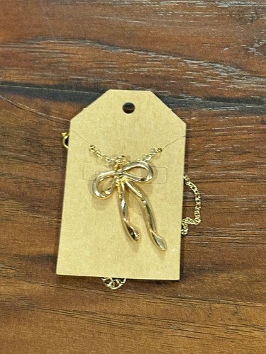 Handmade Gold 16.75 in chain w/4 in extender lobster clasp ribbon charm - Picture 5 of 6